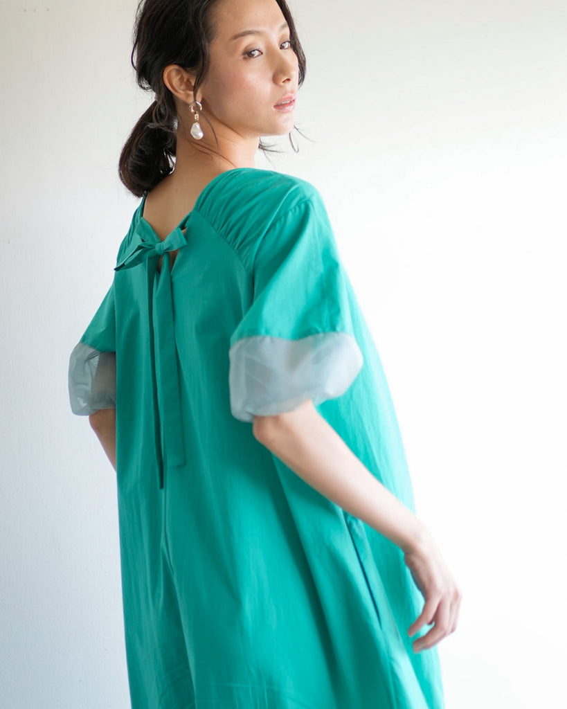 Lallia Mu バスケットネックシアースリーブワンピース バスケットネックシアースリーブワンピース – Lallia Mù