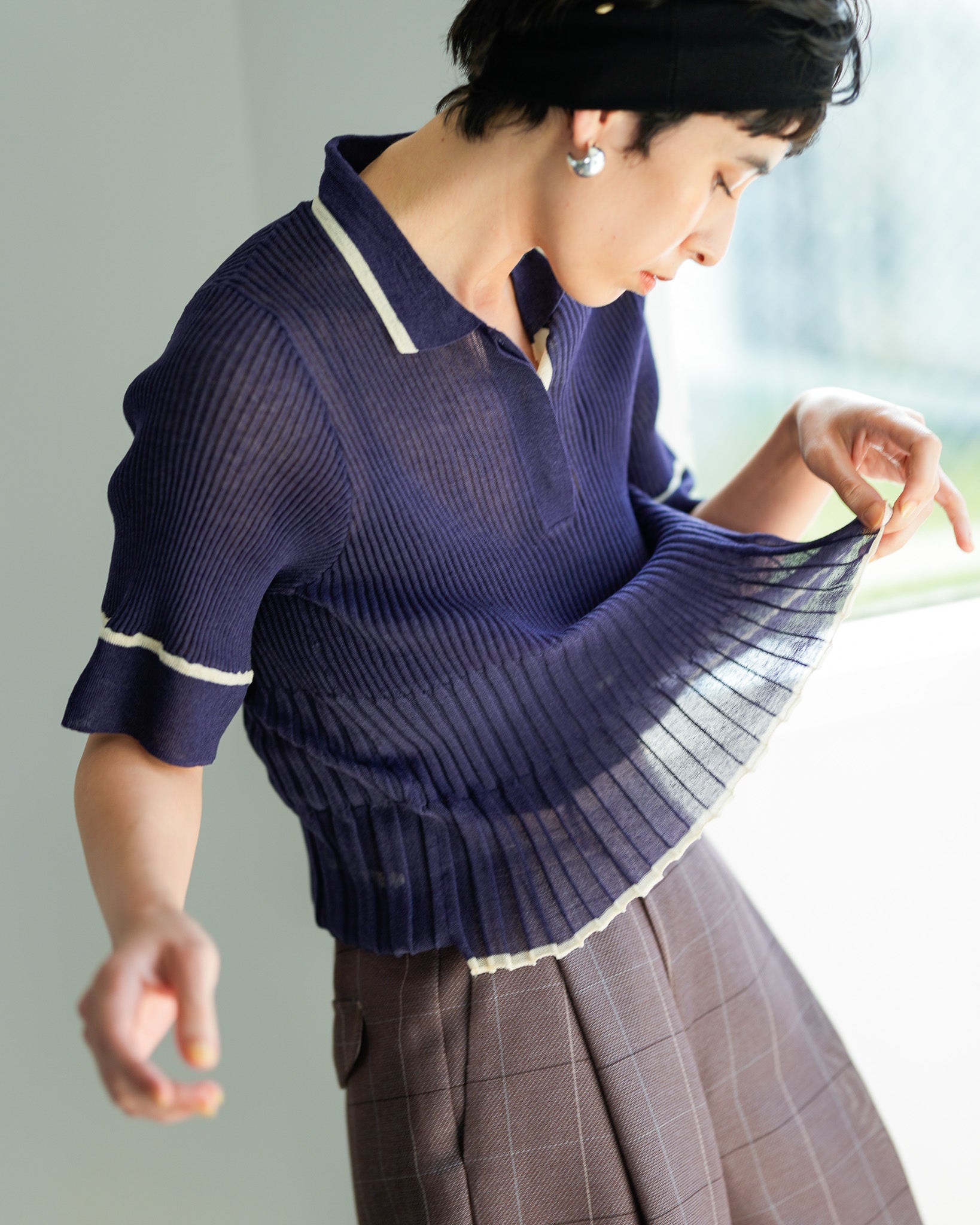 2/19〜予約]シアーリブニットポロ – Lallia Mù