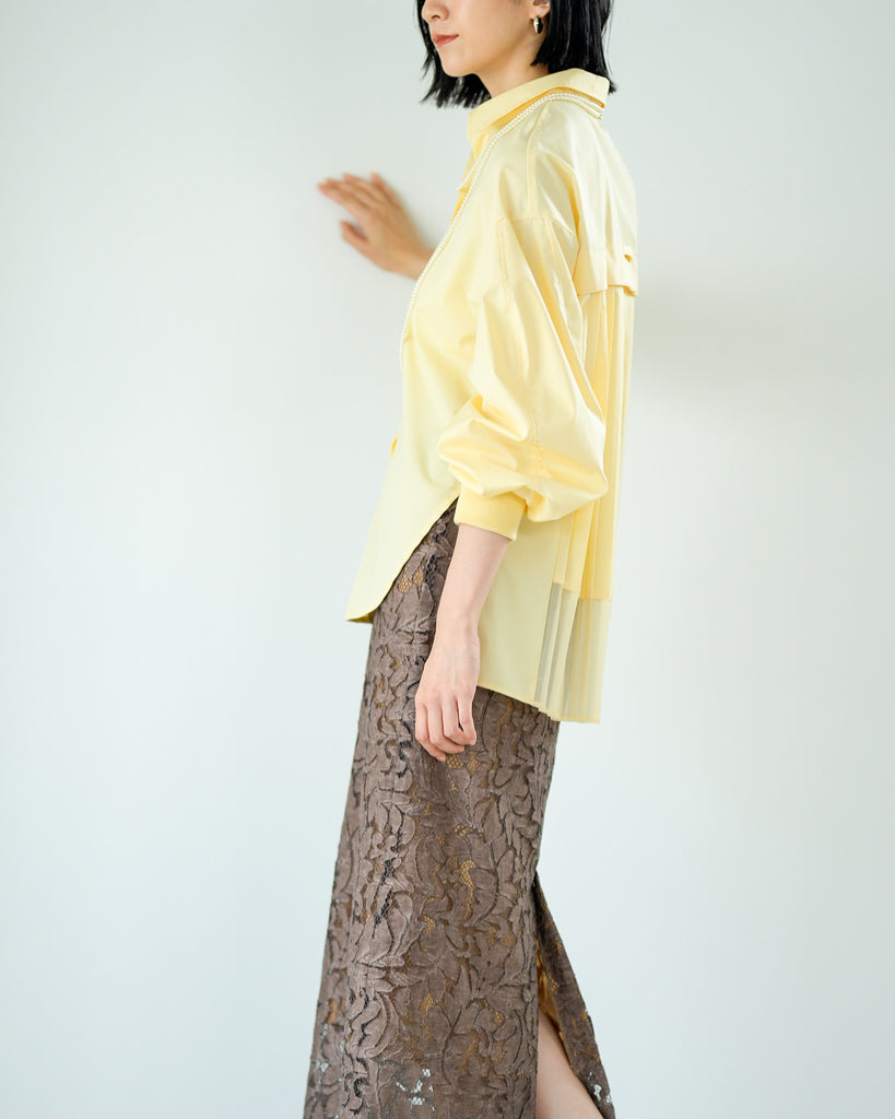 uuuuu　COLUMN / バックプリーツシャツ antiqua（アンティカ） バックプリーツシャツ シャツ レディース