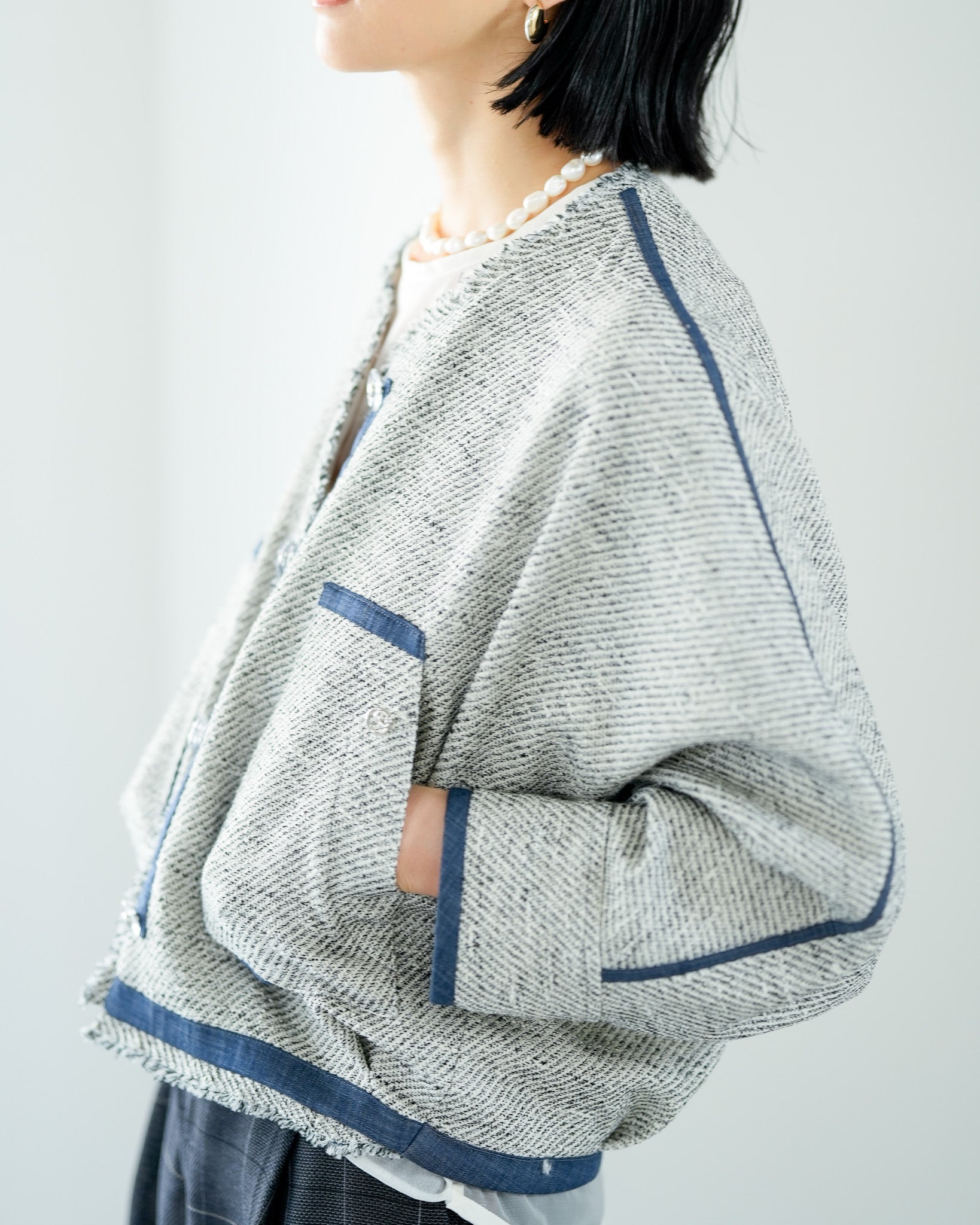 1/29発売]ノーカラーツイードジャケット – Lallia Mù