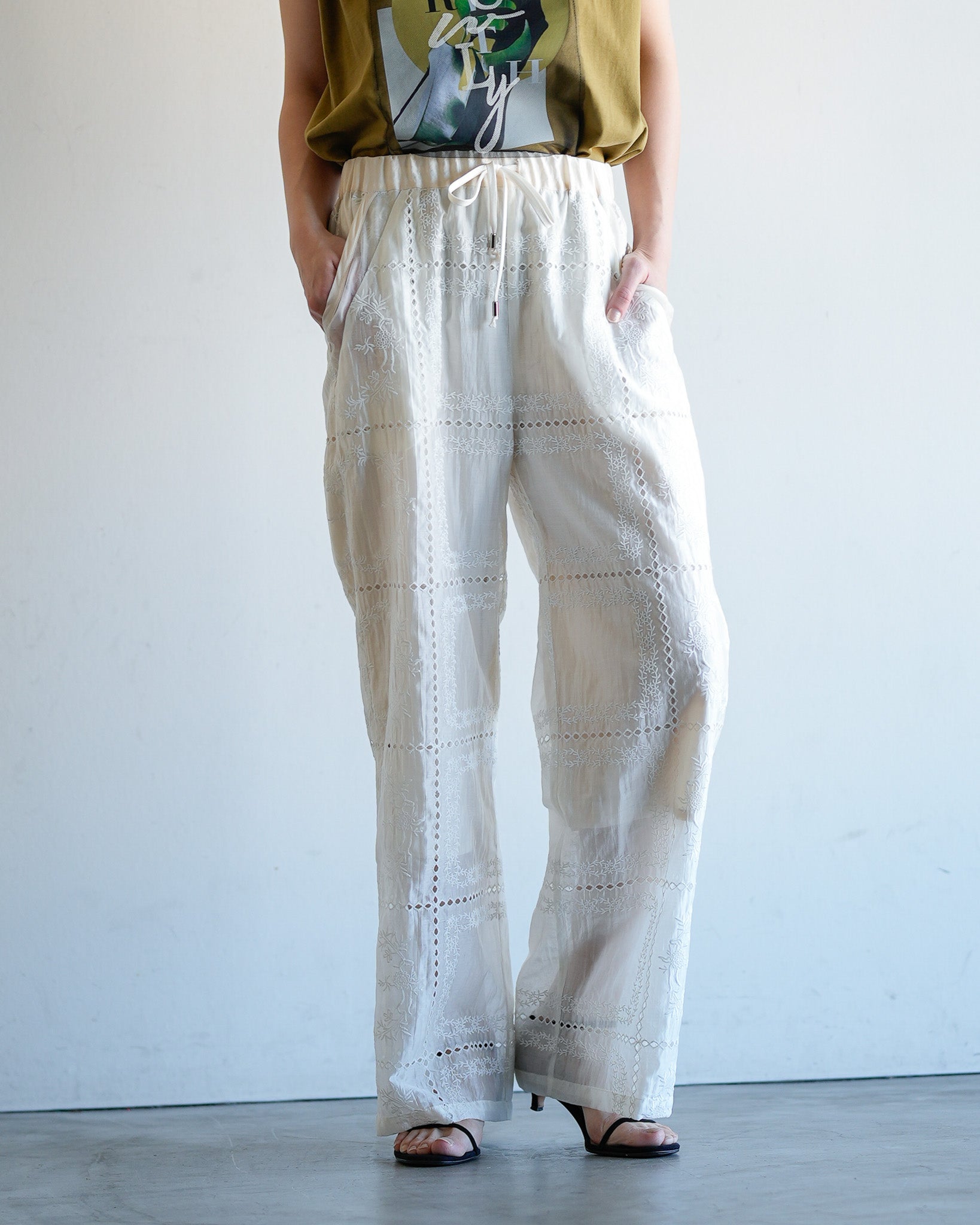 ONLY COLOR]サイドベンツレースパンツ – Lallia Mù