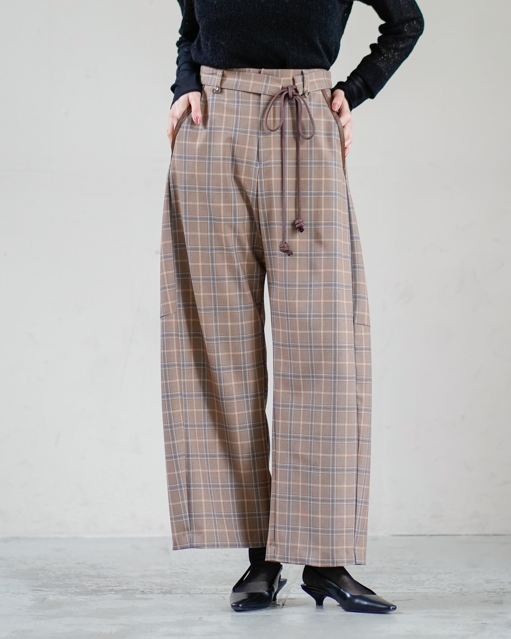 チェックワイドパンツ – Lallia Mù