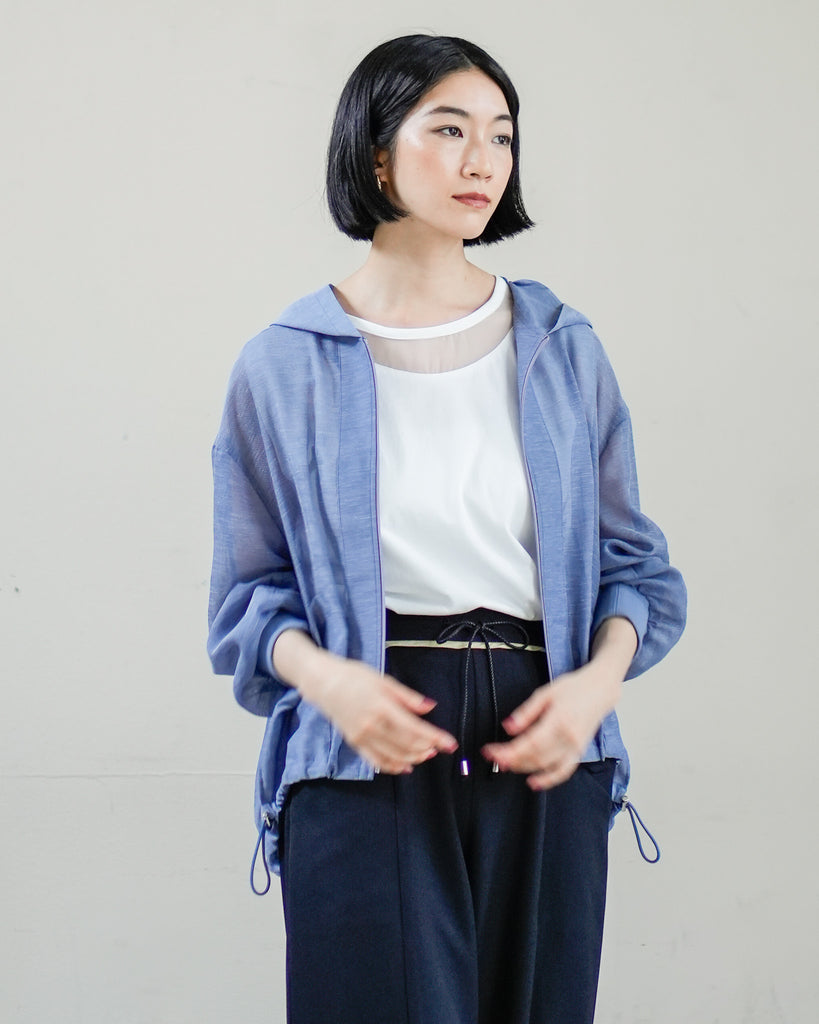 5/27発売]バックプリーツメッシュフードブルゾン – Lallia Mù