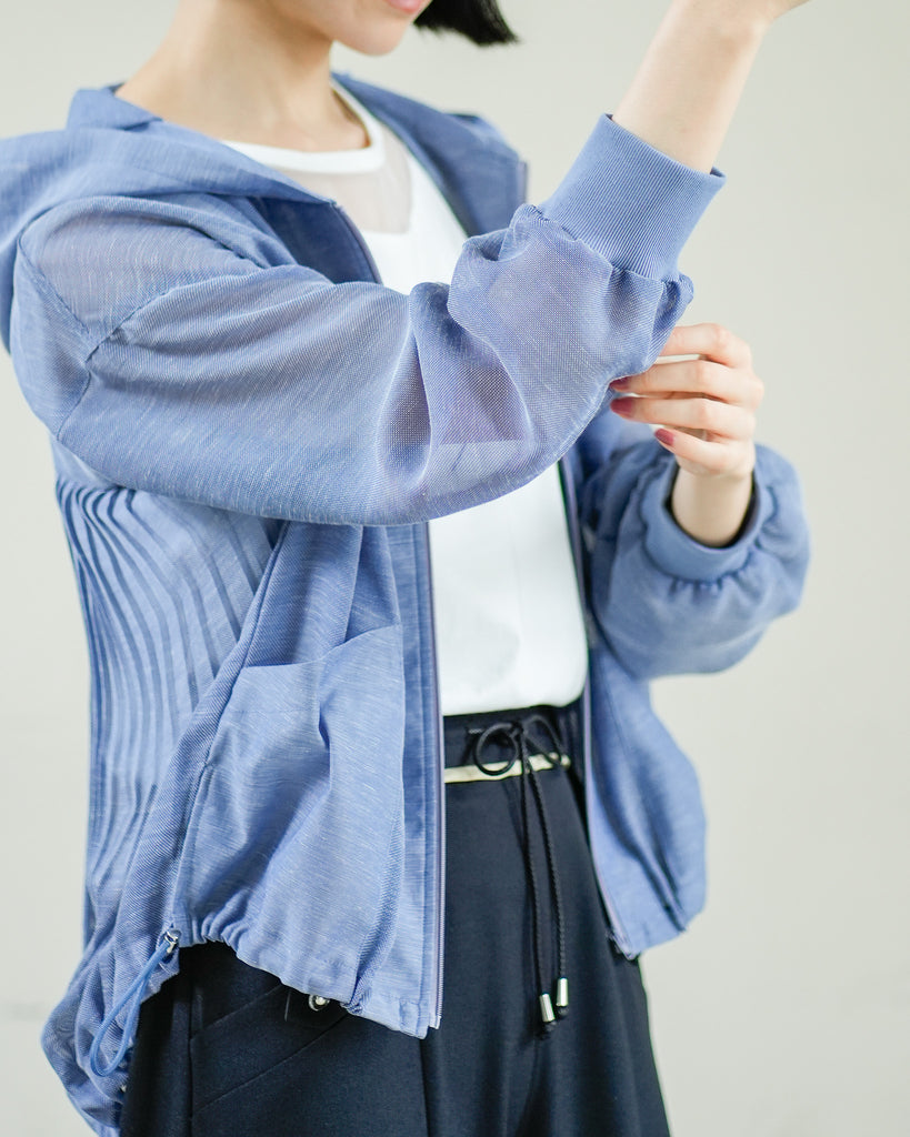 5/27発売]バックプリーツメッシュフードブルゾン – Lallia Mù