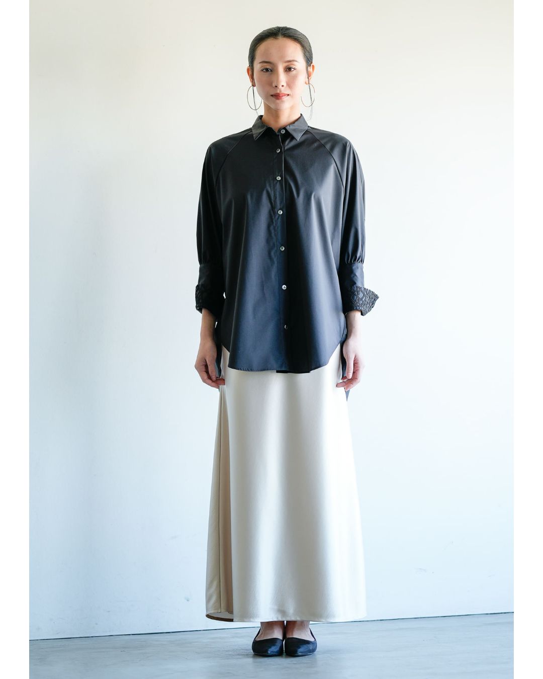 LilianeBurty ECLAT PARIS トップス Tシャツ チュニック 23AW＊Wings掲載＊【L】【ウォッシャブル】シャツレイヤー