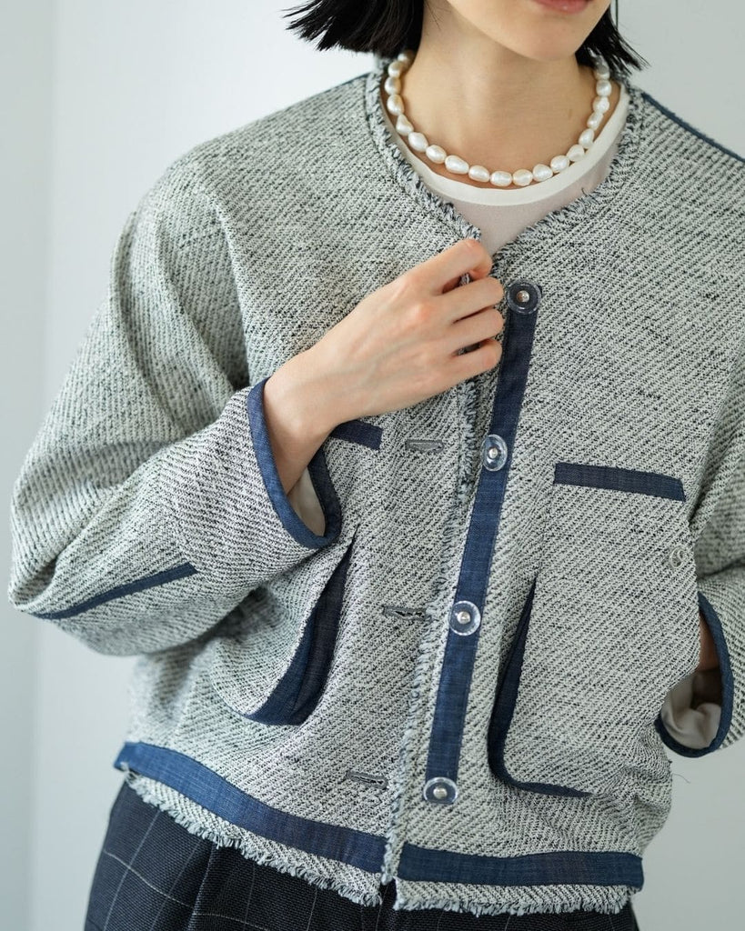 12/3~予約]ノーカラーツイードジャケット – Lallia Mù